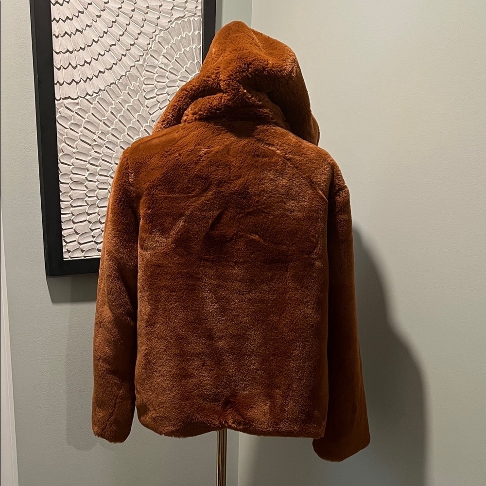 Rachel Zoe Brown Faux Fur Jacket NWOT - Picture 5 of 6